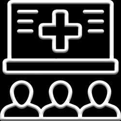 An icon depicting training for HIPAA & HITECH awareness and compliance.